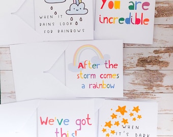 Pack of 5 Rainbow Positivity Cards