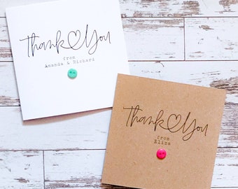 Pack of 5 personalised "Thank you" cards