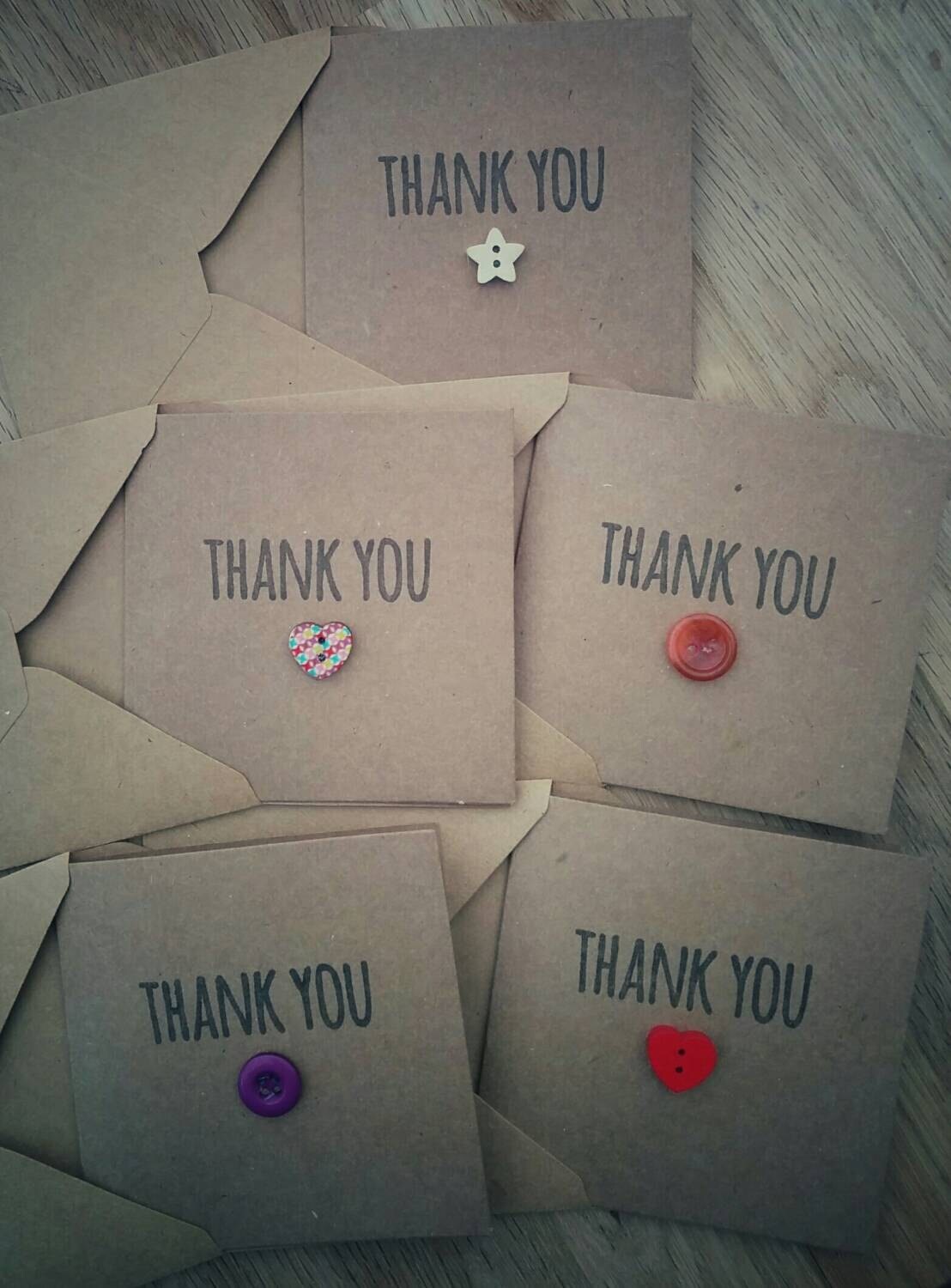 Pack of 5 Handmade Thank You Cards - Etsy UK