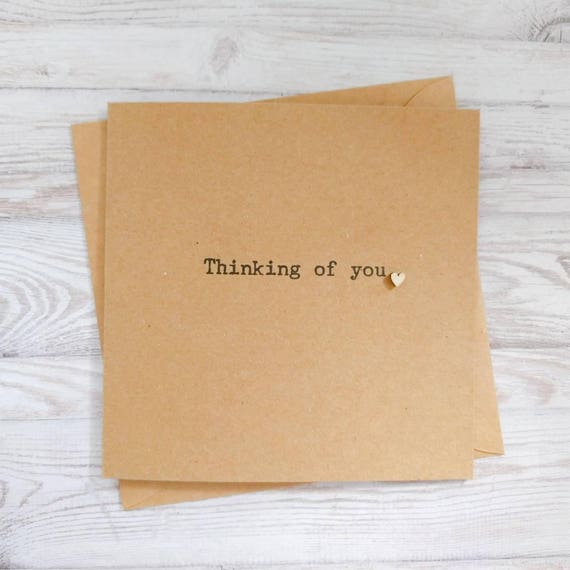 Handmade thinking of You Card With Wooden Heart - Etsy UK