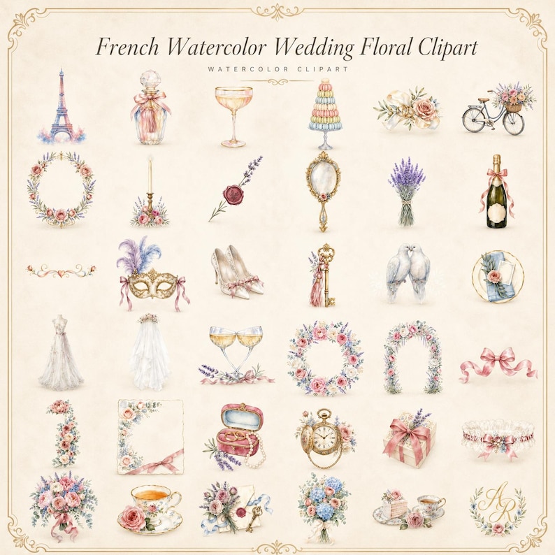 WonderfulPNG enhanced bundle grid preview page 1 of 1 — french-watercolor-wedding