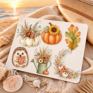 37 Watercolor Boho Floral Pumpkin Clipart | Fall Pumpkin PNG Bundle | Autumn Wedding Thanksgiving Decor | Digital Download image 2