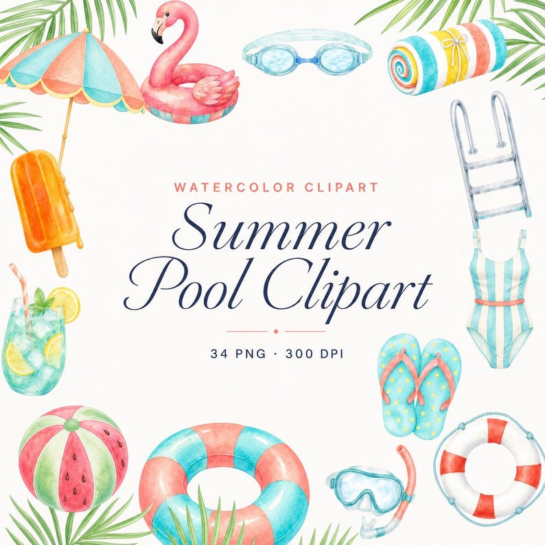summer pool clipart