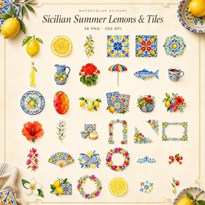 WonderfulPNG enhanced bundle grid preview page 1 of 1 — sicilian-summer-lemons-tiles
