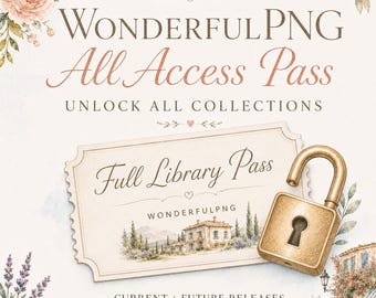 Unlock All WonderfulPNG Collections | Current & Future Watercolor PNG Library Pass