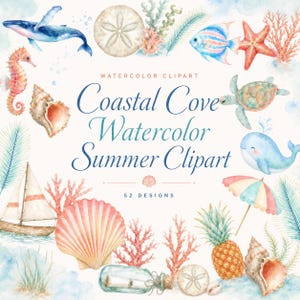 coastal watercolor clipart