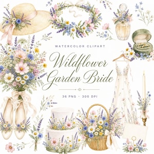 wildflower bride clipart