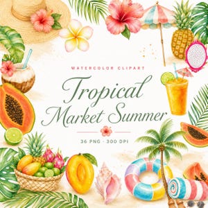 watercolor tropical clipart