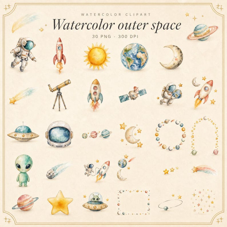 WonderfulPNG enhanced bundle grid preview page 1 of 1 — watercolor-outer-space