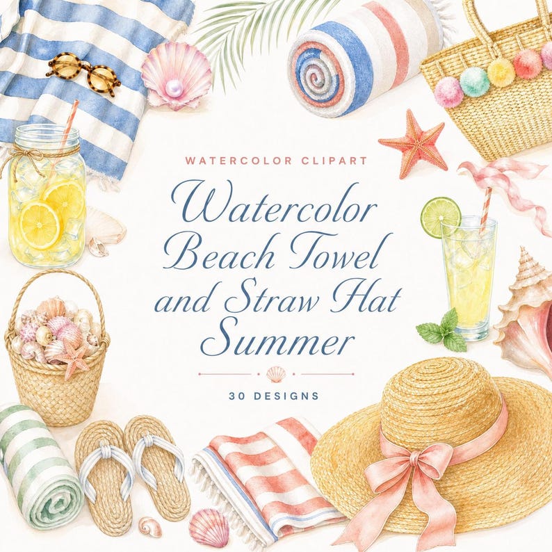 watercolor beach clipart
