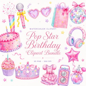 pop girl birthday party clipart