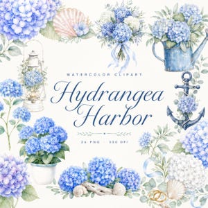 hydrangea watercolour wedding clipart