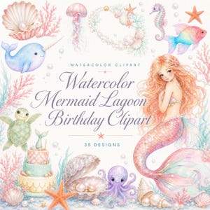 watercolor mermaid clipart