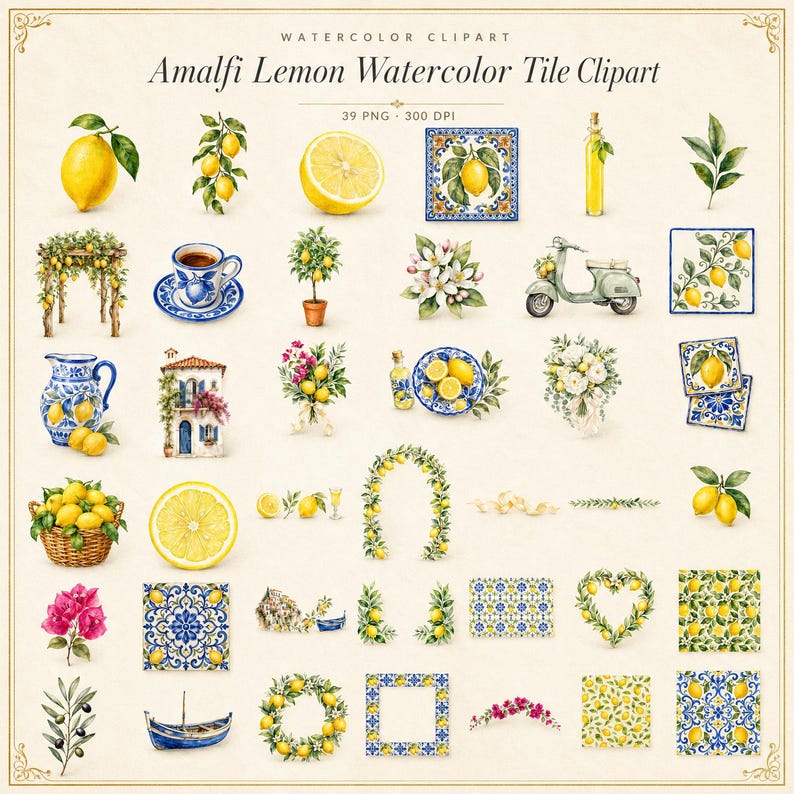 WonderfulPNG enhanced bundle grid preview page 1 of 1 — amalfi-lemon-tiles