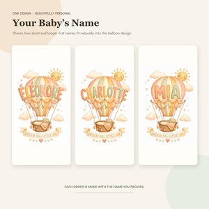The same personalized design shown with several real name examples