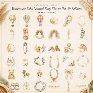 WonderfulPNG enhanced bundle grid preview page 1 of 1 — boho-neutral-baby-shower