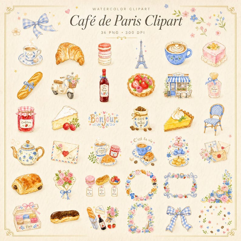 WonderfulPNG enhanced bundle grid preview page 1 of 1 — cafe-de-paris-clipart