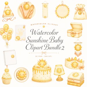 watercolor sunshine baby clipart