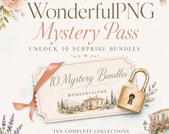 10 Mystery Watercolor PNG Bundles | Surprise Clipart Collections | Commercial Use