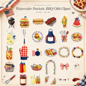 WonderfulPNG enhanced bundle grid preview page 1 of 1 — watercolor-patriotic-bbq-chibi-clipart