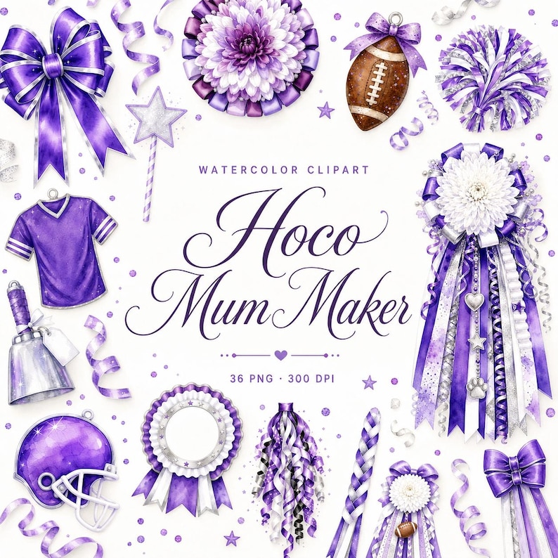 homecoming mum clipart bundle