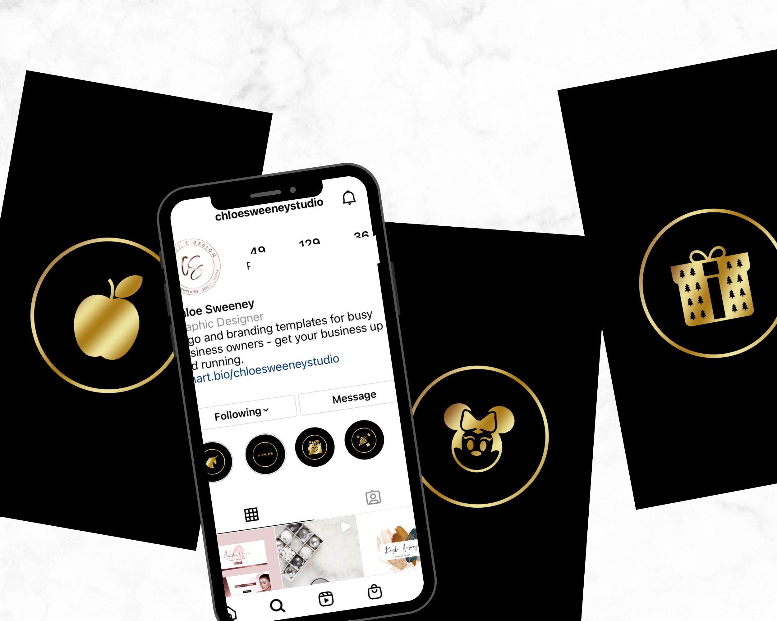 200 Instagram Highlight Covers Black and Gold Instagram Etsy UK