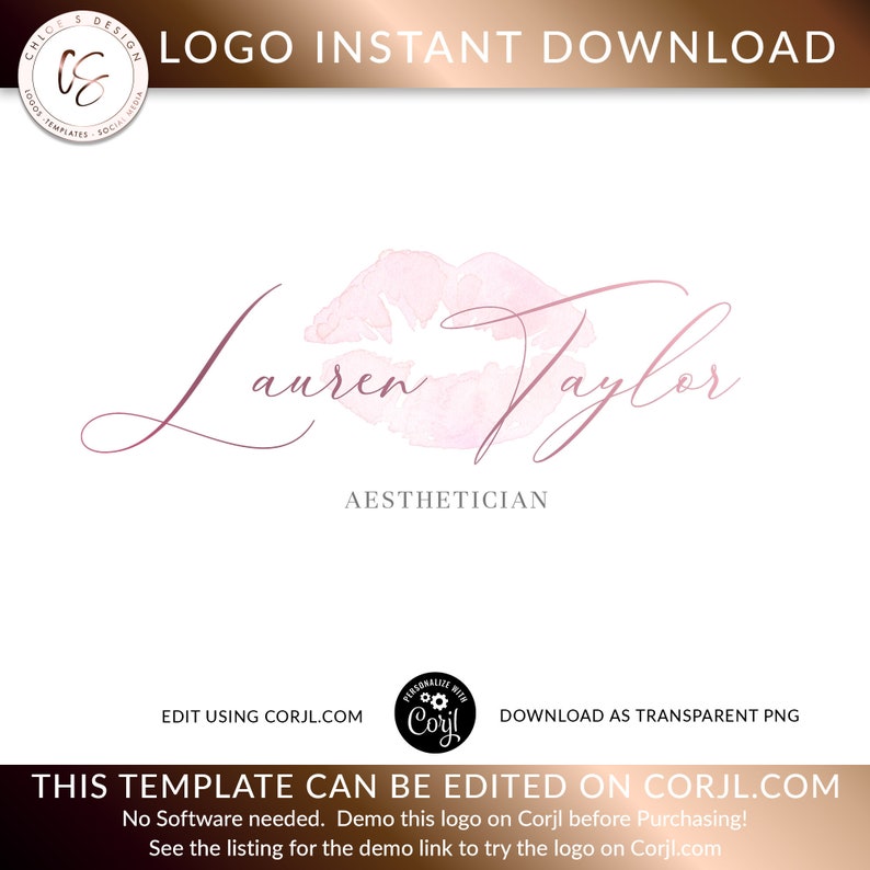lips logo aesthetician logo esthetician logo beauty logo etsy etsy