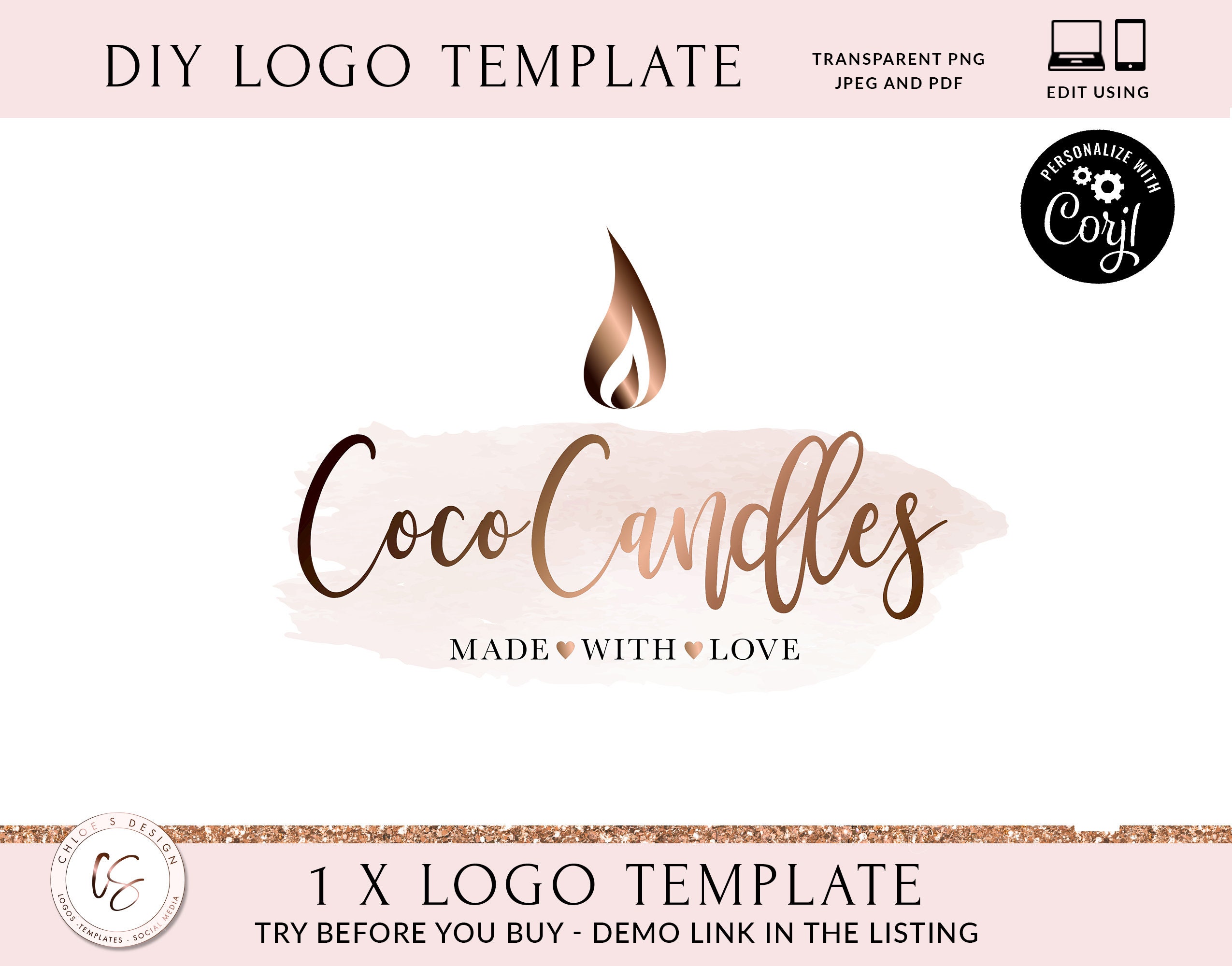 CANDLE BRANDING KIT Candle Logo Wax Melts Logo Candle Etsy