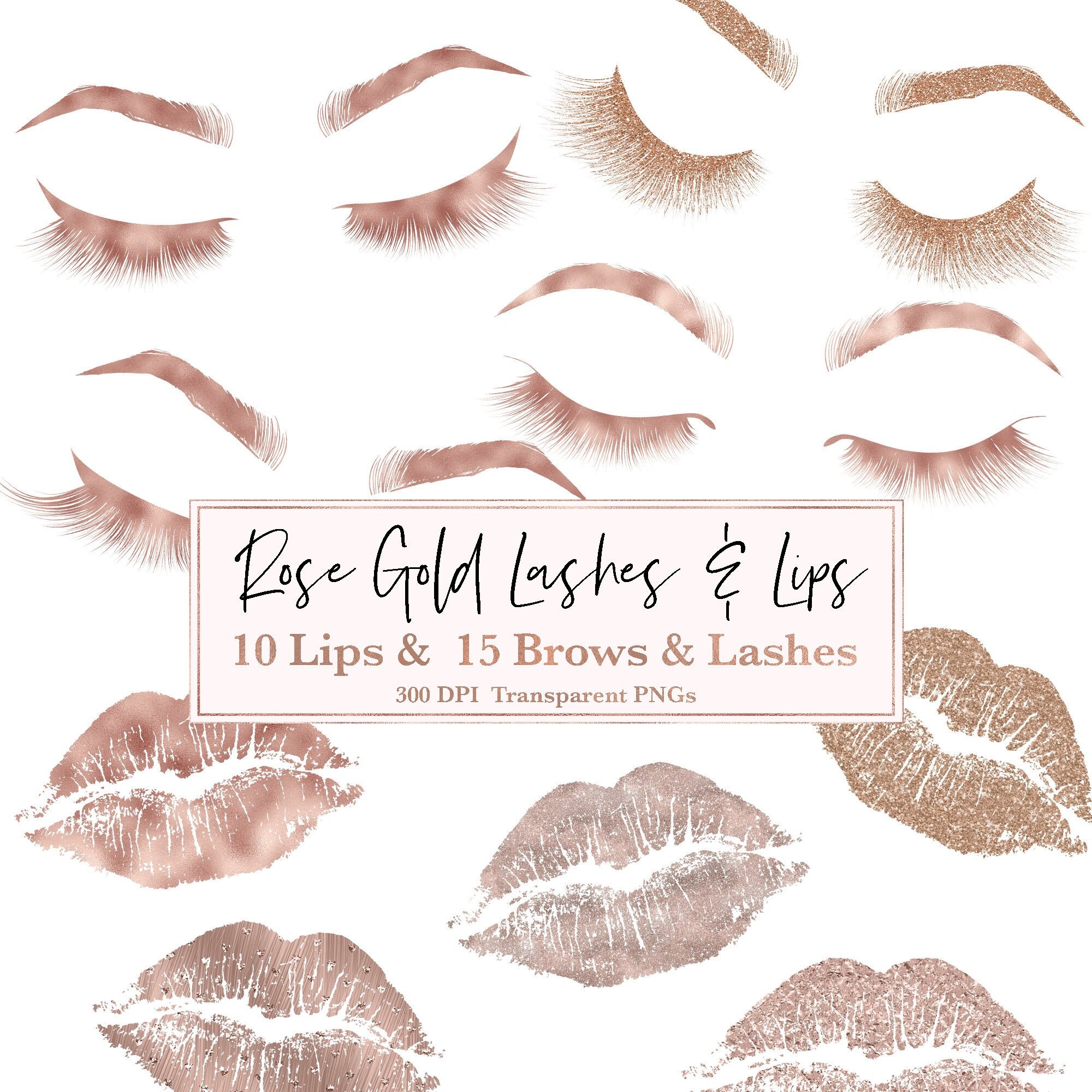 Rose Gold Lashes Rose Gold Lips Lashes Eyelashes Eyelash Etsy