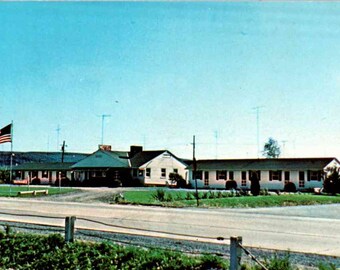 Fayetteville, Pensilvania, Quédese en el White Swan Motel, c1950, Postal vintage, Postal antigua