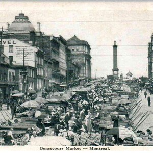 Montréal, Québec, Canada - Le marché Bonsecours - c1920 - Carte postale ancienne, Carte postale ancienne