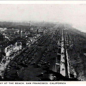 San Francisco, Californie - Great Highway at the Beach - c1920 - Carte postale ancienne, Vintage