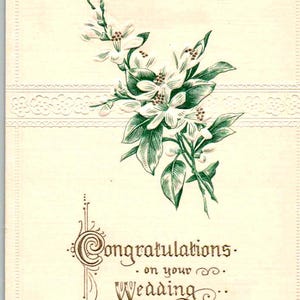 Gratulacje z okazji rocznicy ślubu - Tłoczone - ok. 1908 r. - Vintage Postcard
