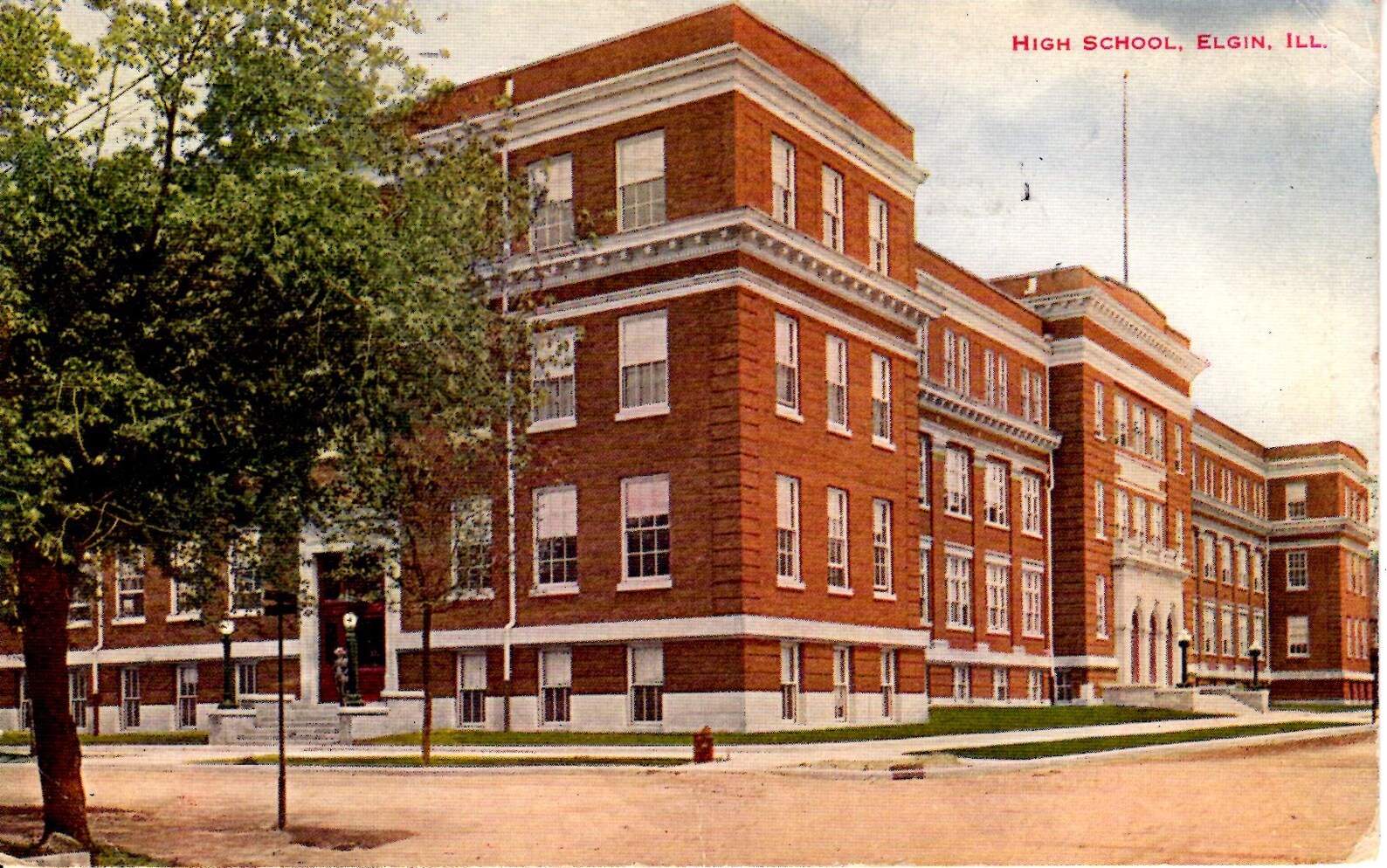 Elgin Illinois A view of Elgin High School in 1913 Etsy