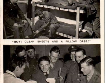 RPPC - Segunda Guerra Mundial, Cruz Roja Americana, Centro de Servicio, Snack Bar, c1940, Postal Vintage, Postal Antigua