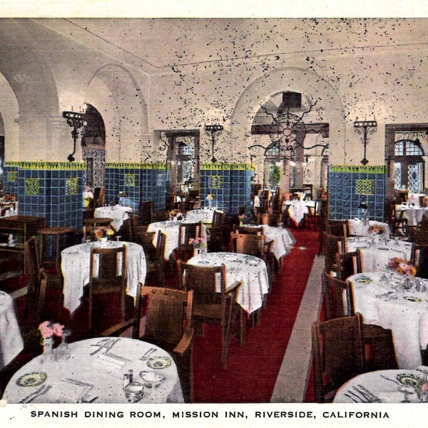 Riverside, California - The Spanish Dining Room at the Mission Inn  - c1920 - Unused  -  Vintage Postcard
