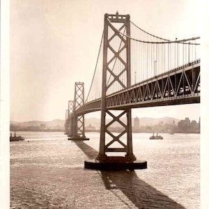 RPPC - San Francisco, California - The Oakland Bay Bridge - c1940  - Vintage Postcard
