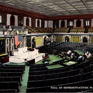 Washington D.C. - La Sala dei Rappresentanti - c. 1910 - Cartolina d'epoca - Cartolina antica