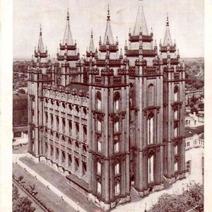 Salt Lake City, Utah, O Templo Mórmon, c1920, Cartão Postal Vintage, Cartão Postal Antigo