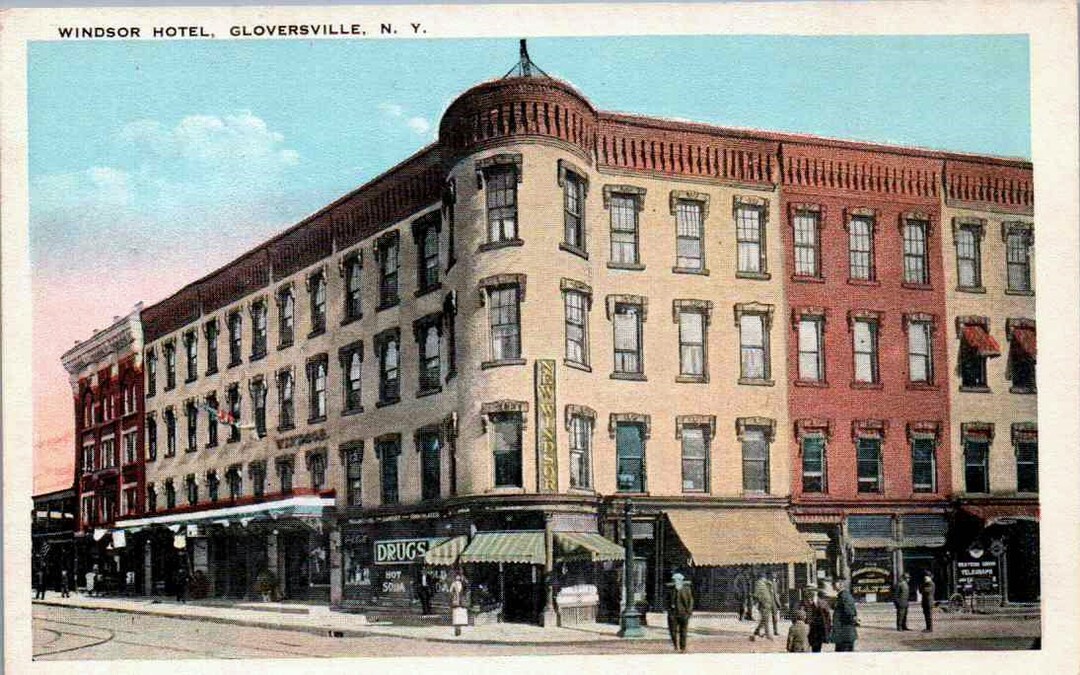 Gloversville New York Downtown View of the Windsor Hotel Etsy