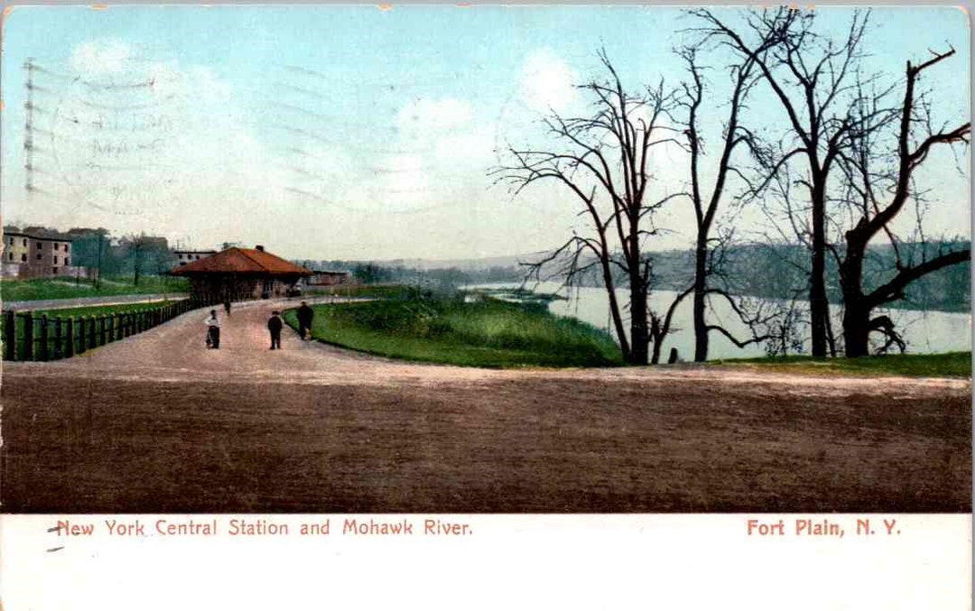 Fort Plain, New York the New York Central Railway Station and Mohawk