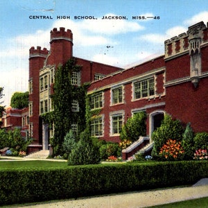 Jackson, Mississippi - View of the Central High School in 1946 -  Vintage Postcard, Antique Postcard