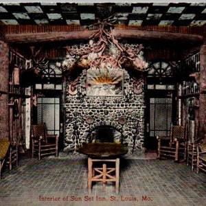 St. Louis, Missouri - El interior del Sun Set Inn - en 1913 - Postal antigua, Postal vintage
