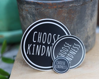 2 Choose Kindness Sticker, Laptop Sticker, Water Bottle Sticker, Mental Health Sticker, Retro Sticker, Positive Quote Sticker, Happy Sticker