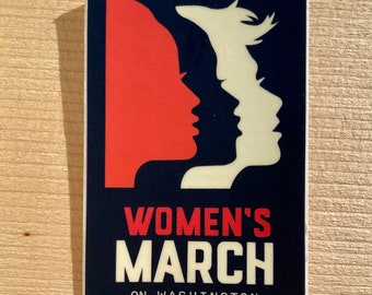 Women’s March on Washington Poster, Feminist Protest Art, Social Justice Illustration