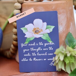 Your Mind Is A Garden Quotes - Positivity Affirmation Magnet - Laptop Magnet - Motivational Magnet - Waterproof Magnet - Fridge Magnet