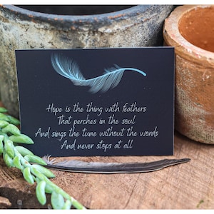 Emily Dickinson Quote - Hope is the Thing With Feathers - Poetry Quote Decal - Inspirational Poet Art - Literary Stickers - Bookish Decor