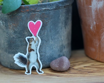 Woodland Squirrel with Heart – Cute Nature Lover Sticker