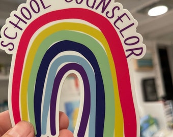School Counselor Rainbow Sticker - School counselor gift - Elementary School counselor - Middle School Counselor - Counseling intern Sticker