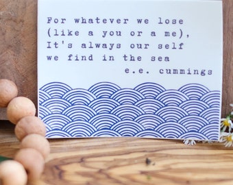 E.E. Cummings Quote Sticker - Lettered Sticker - Nautical Sticker - Nautical Gift - Bookish Stickers - Book Worm Gift - Literature Gift